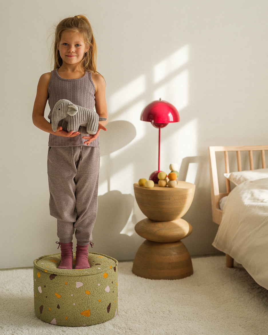 Wigiwama Terrazzo Moss Pouffe