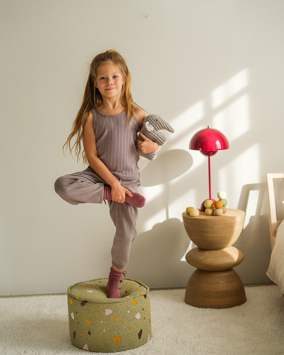 Wigiwama Terrazzo Moss Pouffe