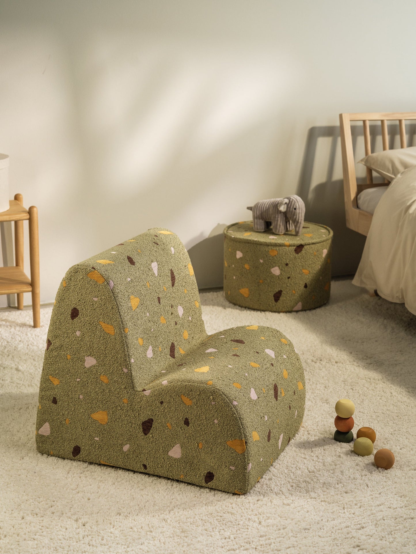 Wigiwama Terrazzo Moss Pouffe