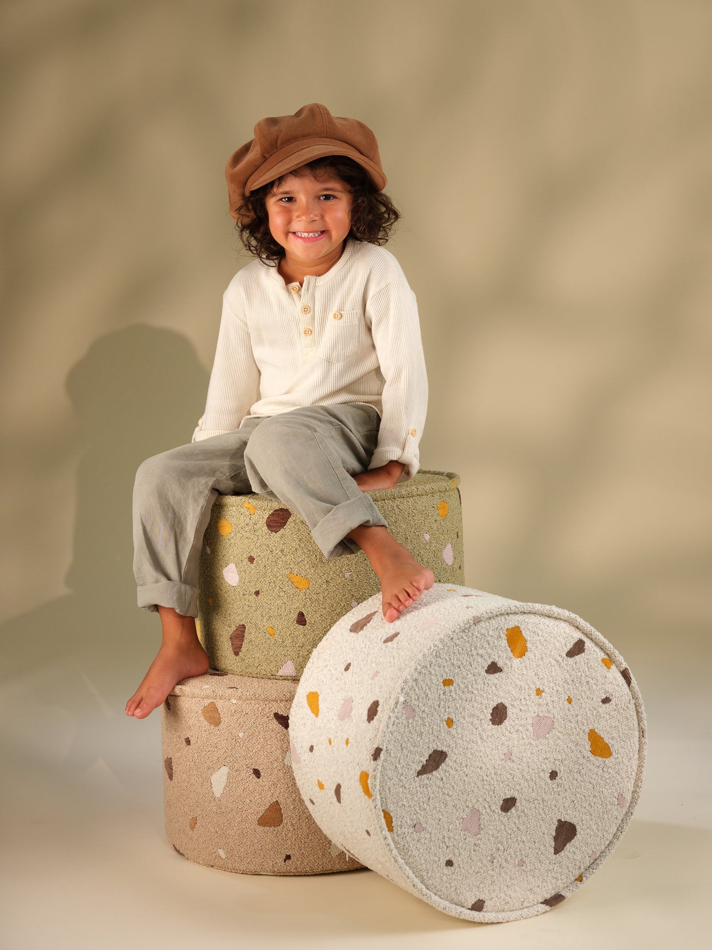 Wigiwama Terrazzo Moss Pouffe