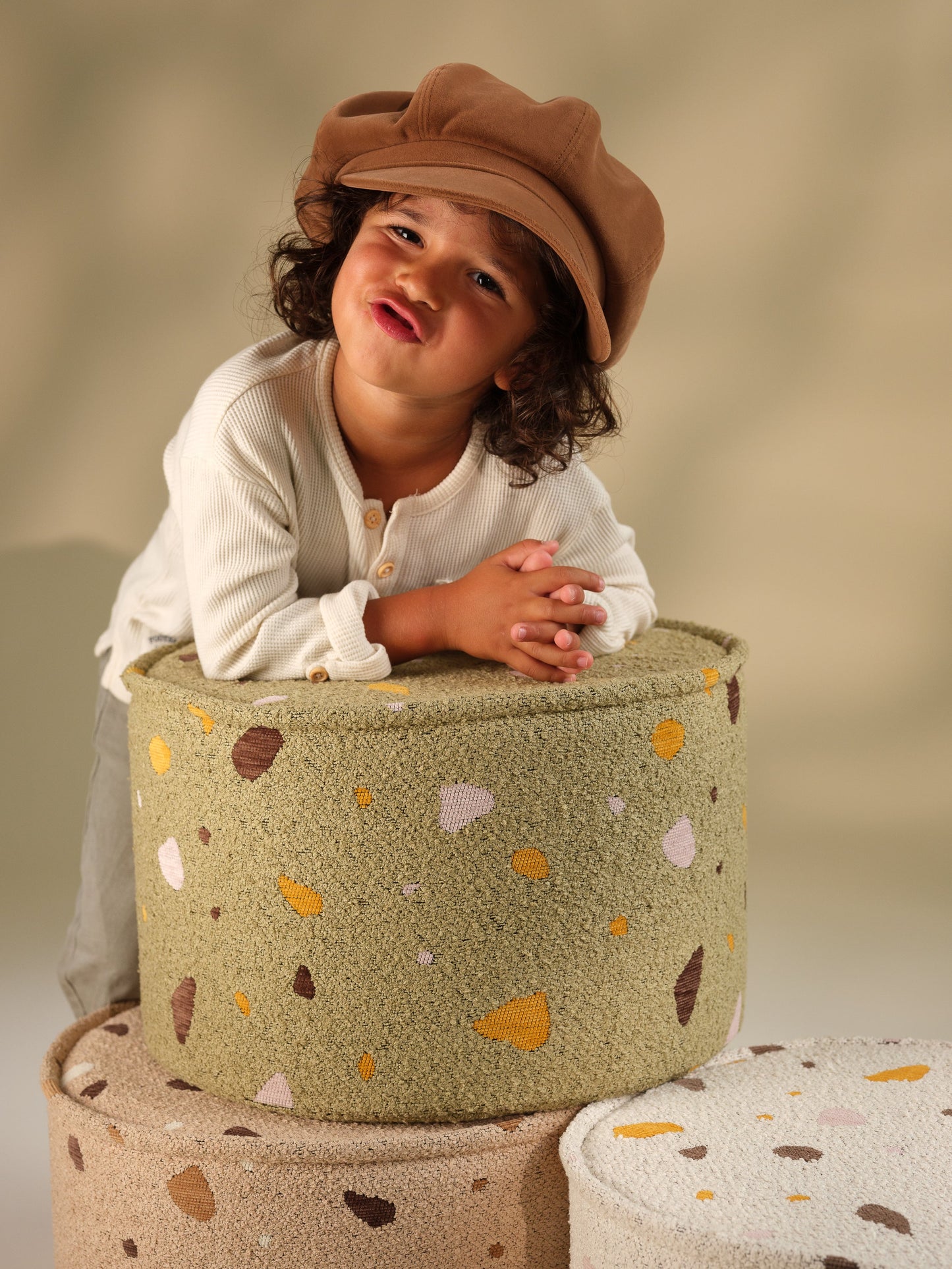 Wigiwama Terrazzo Moss Pouffe