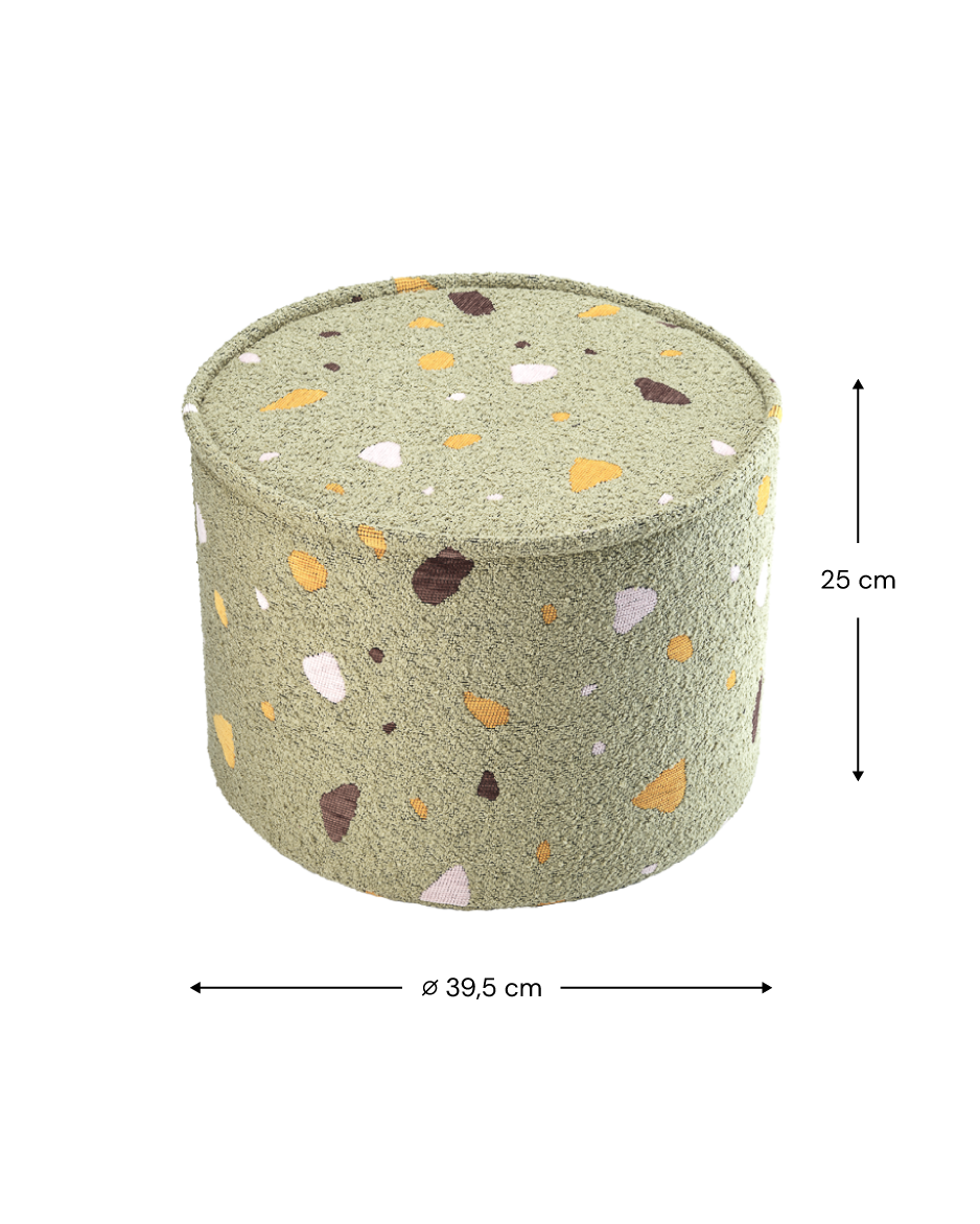 Wigiwama Terrazzo Moss Pouffe