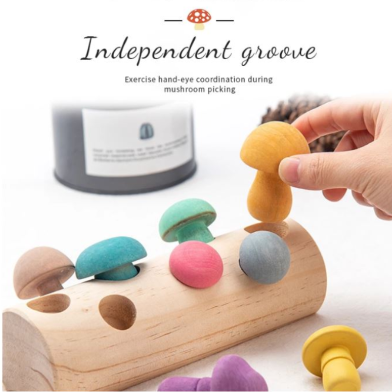 Unique kidz - Houten paddenstoelen set - Uniquekidz