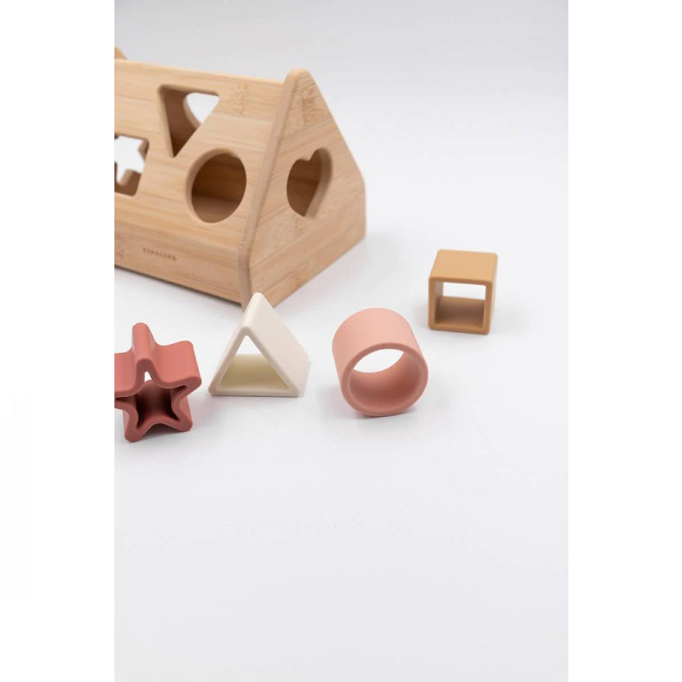 Bamboom Houten Huis Puzzel - Roze - Uniquekidz