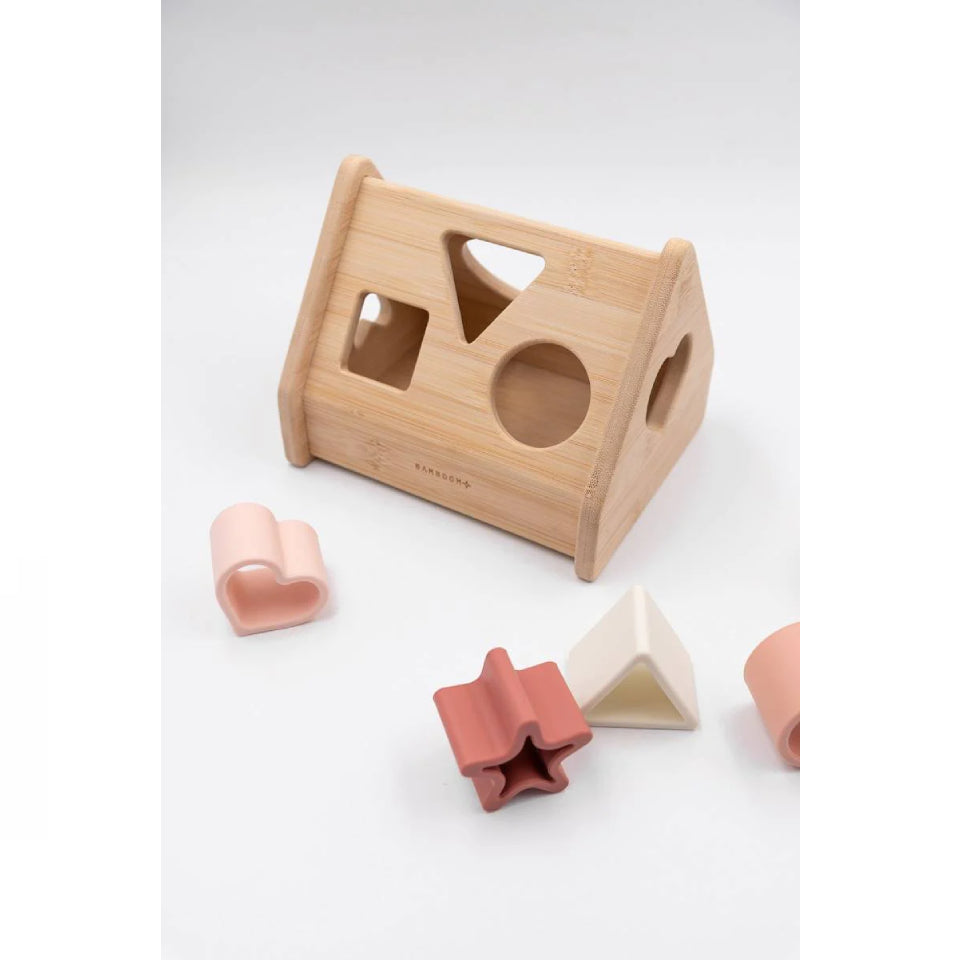 Bamboom Houten Huis Puzzel - Roze - Uniquekidz