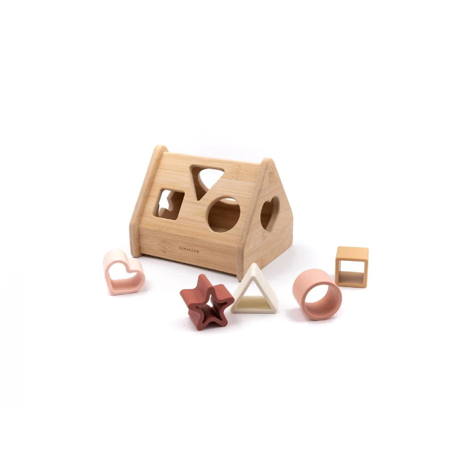 Bamboom Houten Huis Puzzel - Roze - Uniquekidz