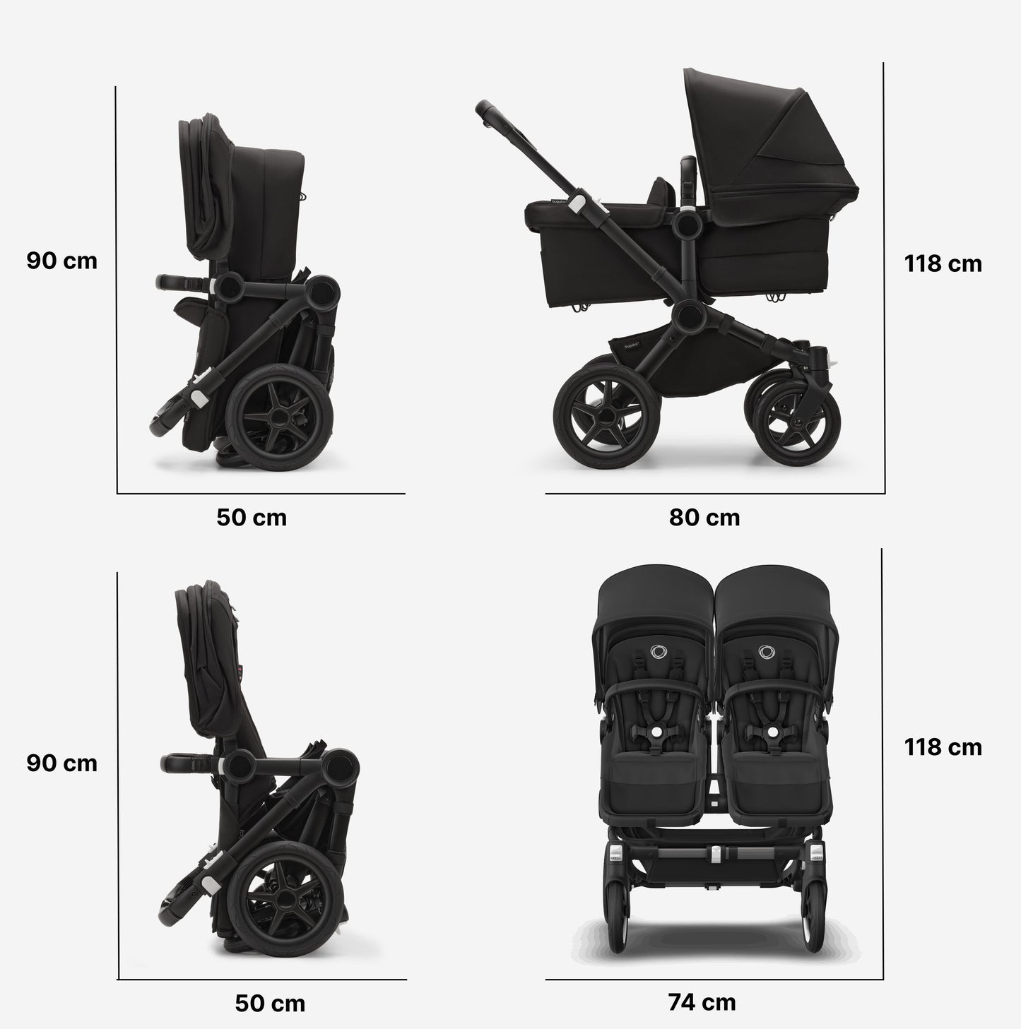 Bugaboo Donkey 5 Twin kinderwagen met wieg en stoel