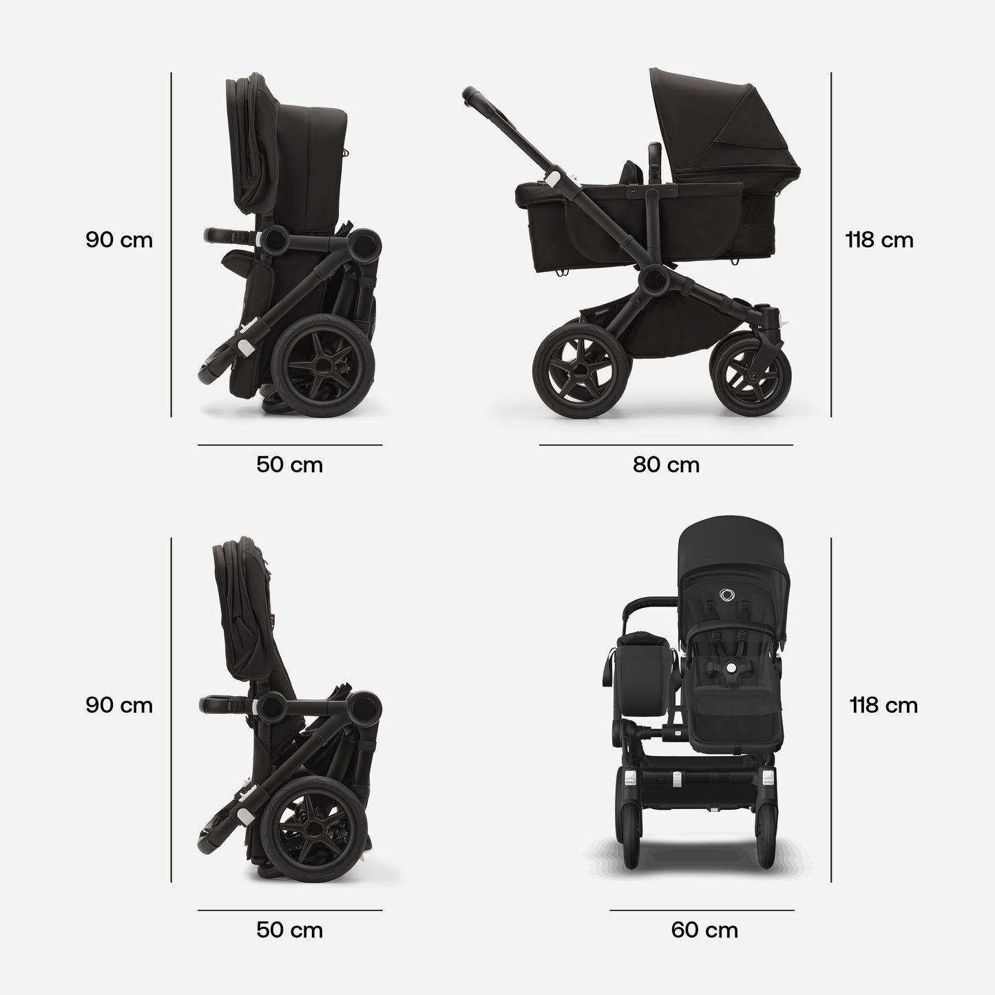 Bugaboo Donkey 5 Duo kinderwagen met wieg en stoel