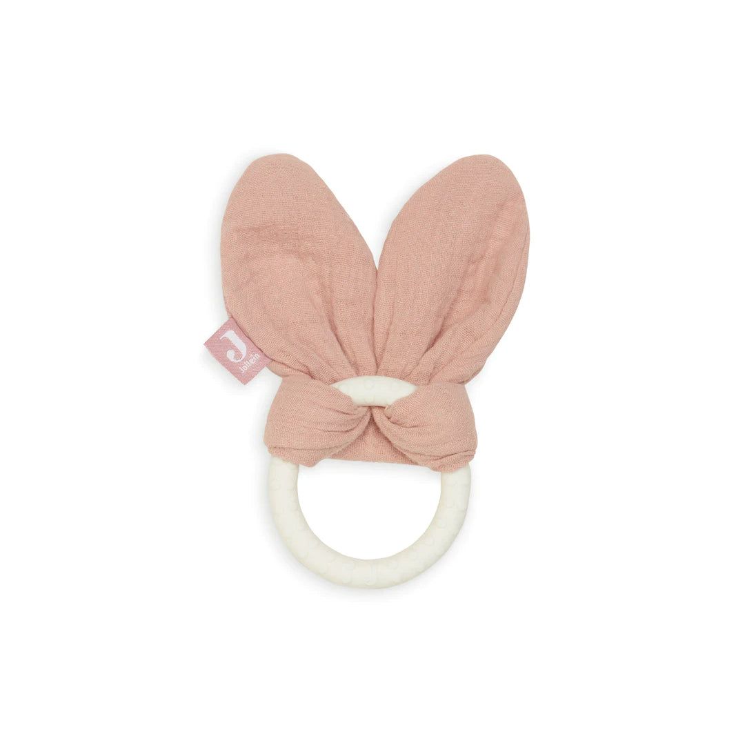 Jollein Bijtring Siliconen Bunny Ears - Rosewood - Uniquekidz