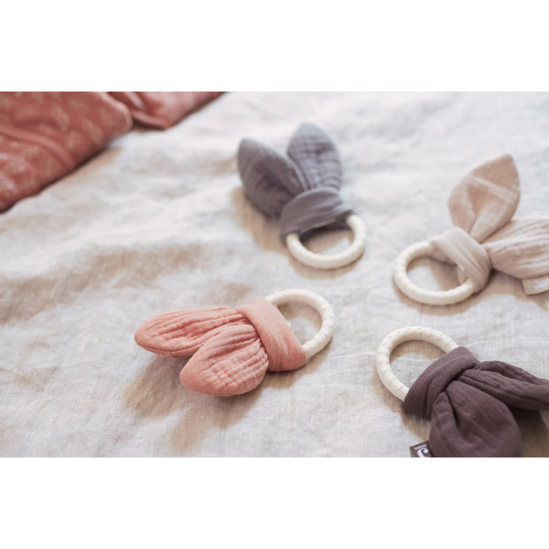 Jollein Bijtring Siliconen Bunny Ears - Storm Grey - Uniquekidz