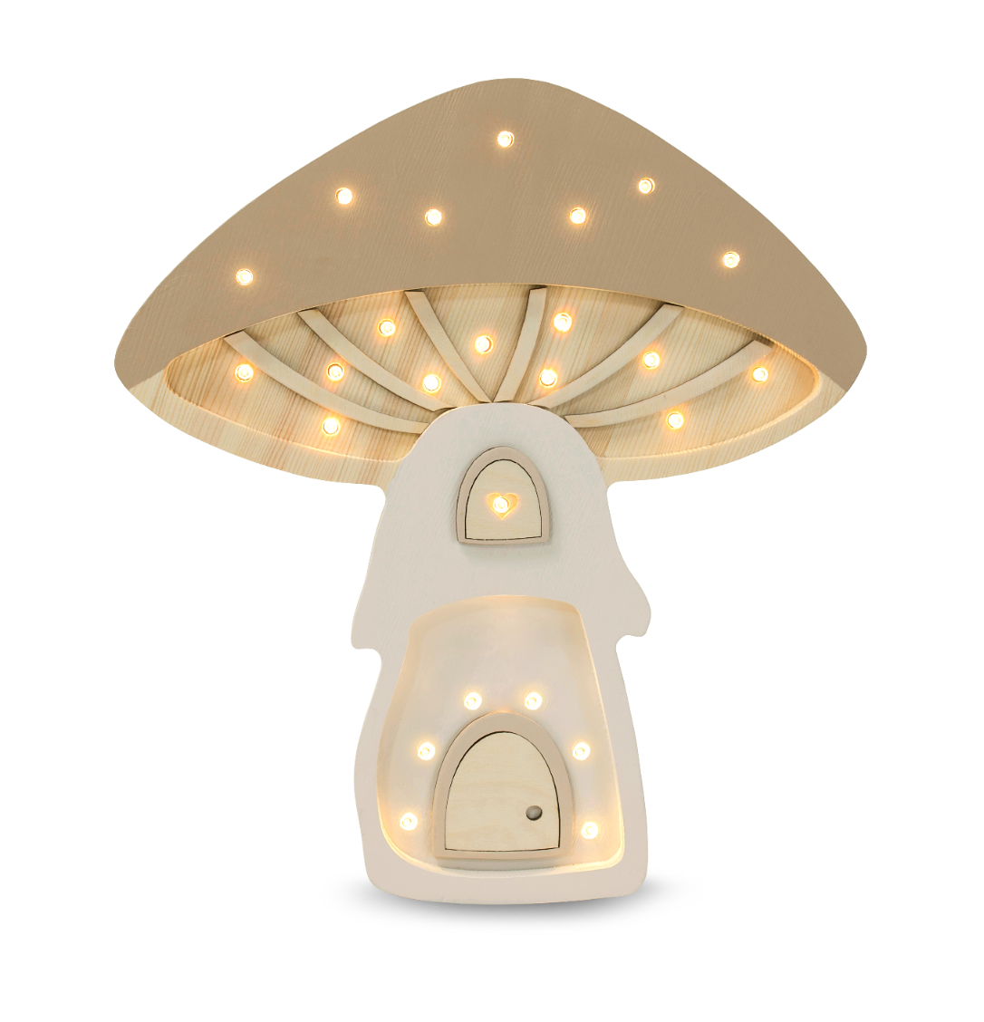 Little Lights Mushroom Lamp Fairies Light Brown