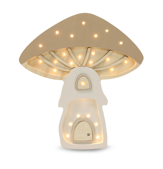 Little Lights Mushroom Lamp Fairies Light Brown