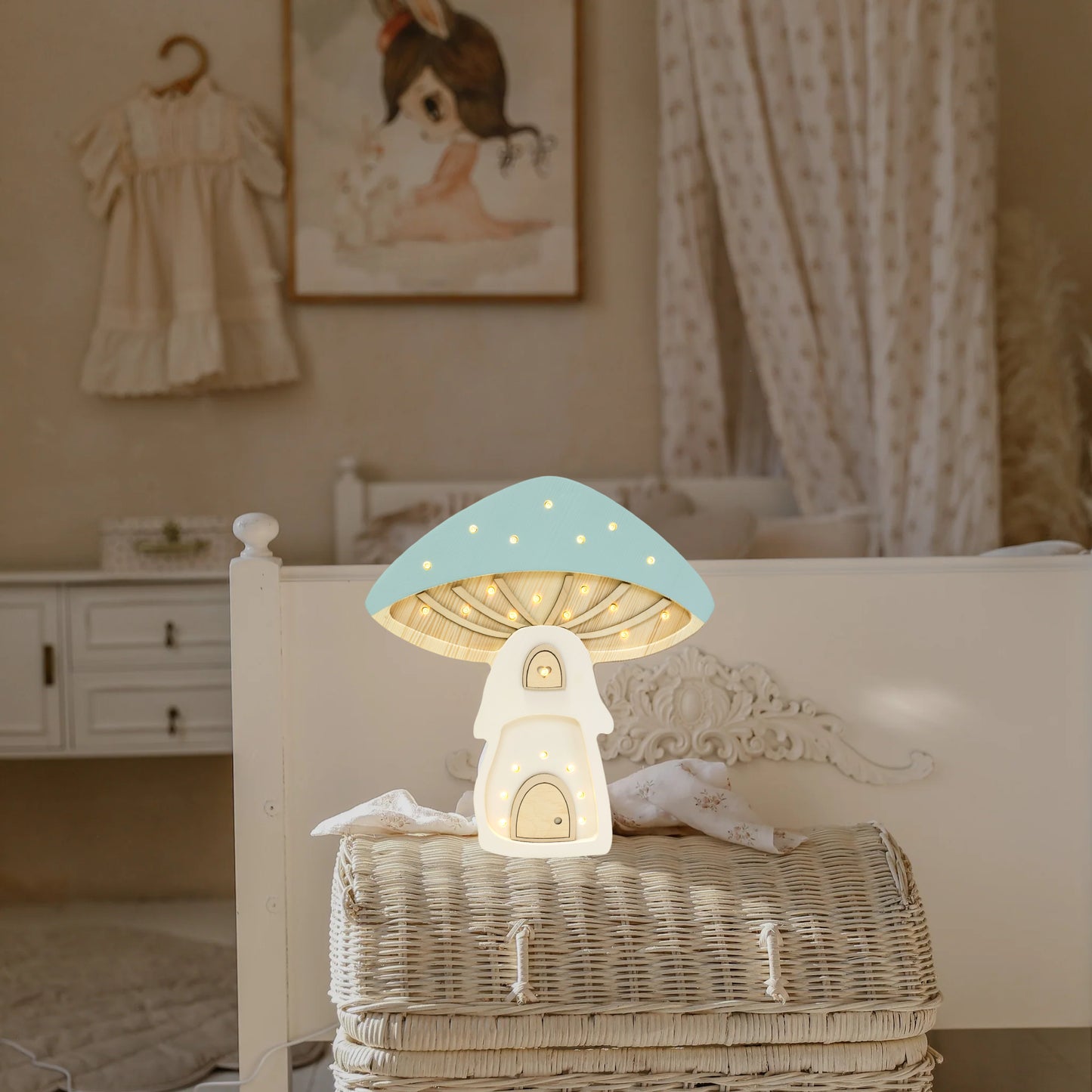 Little Lights Mushroom Lamp Cloudy Blue