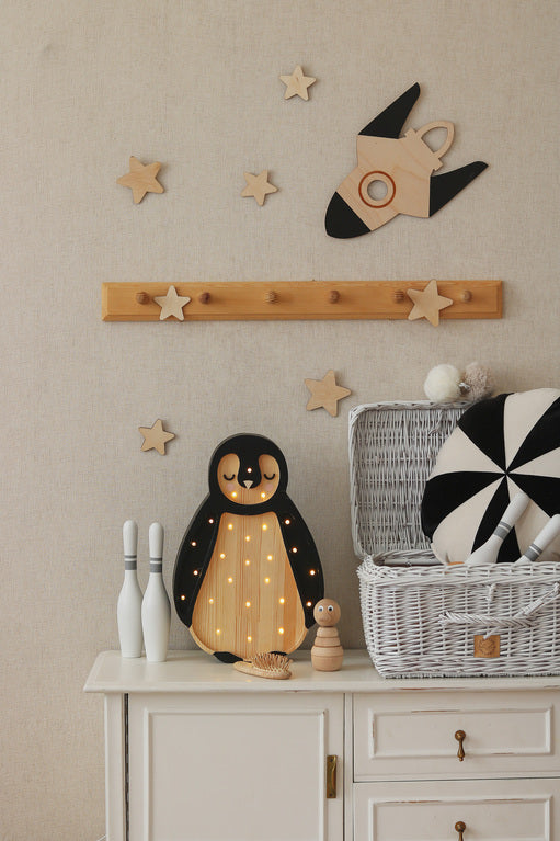 Little Lights Lamp Baby Penguin Arctic Wood