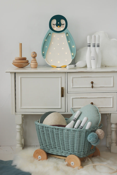 Little Lights Lamp Baby Penguin Teal