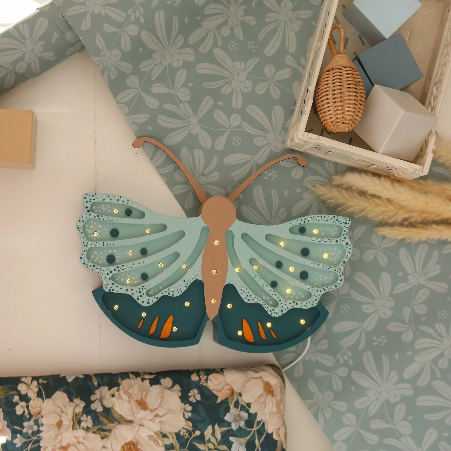 Little Lights Lamp Butterfly Daisy Blue