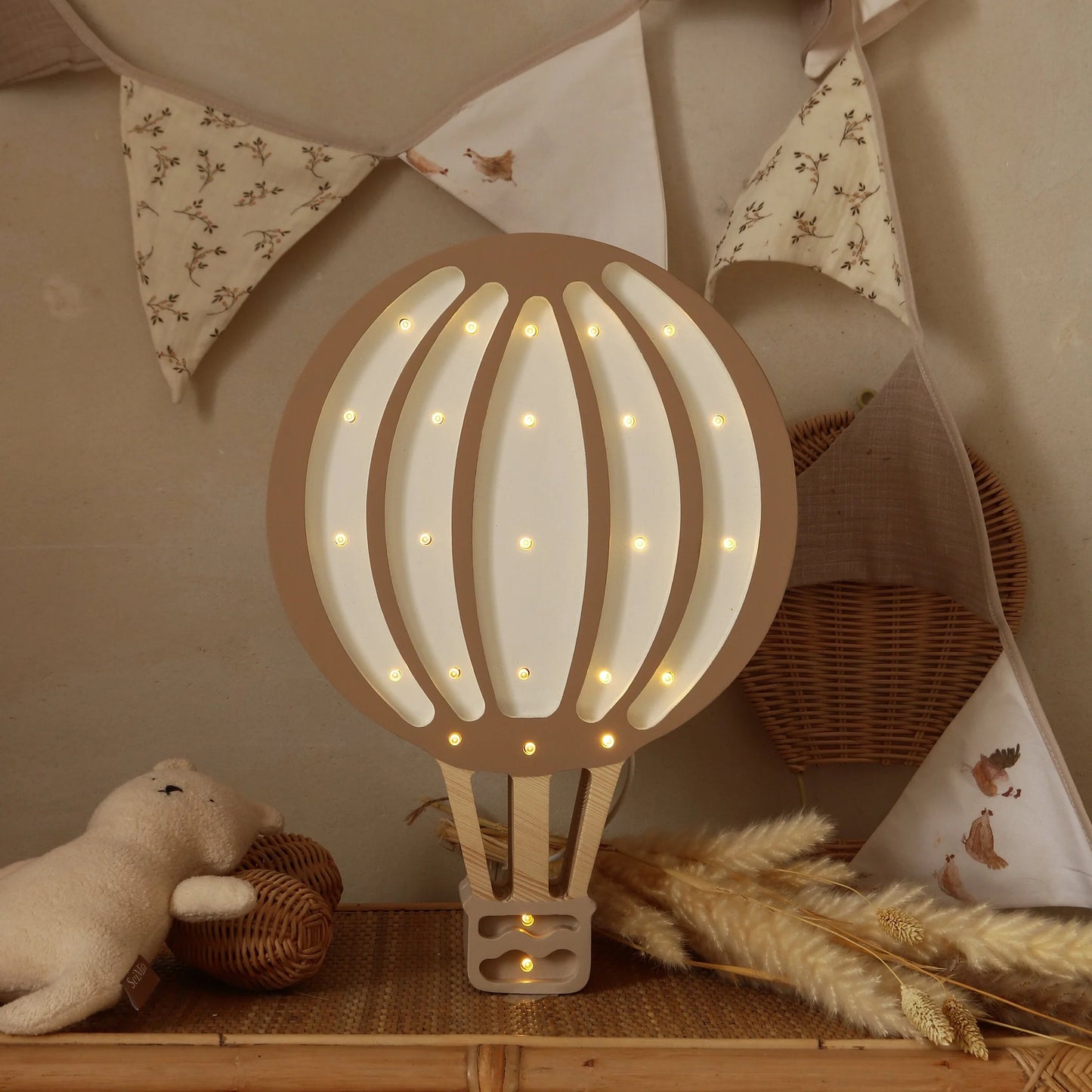 Little Lights Lamp Hot Air Baloon Light Brown