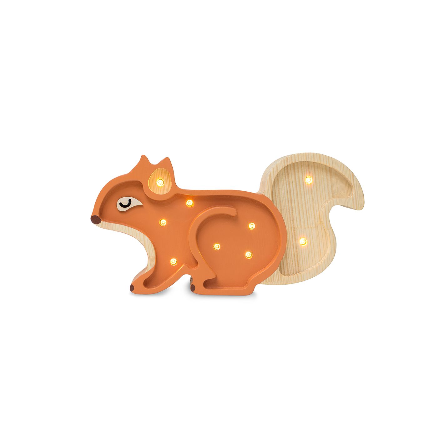 Little Lights Lamp Mini Squirrel Ginger Wood