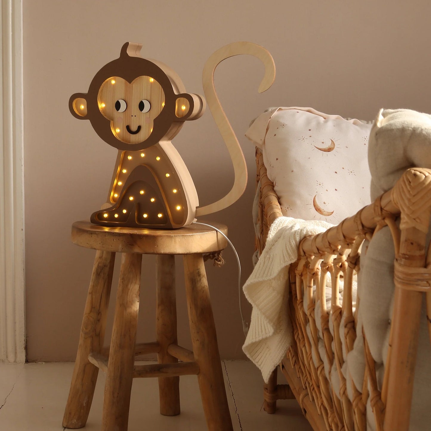 Little Lights Lamp Monkey Brown Jungle