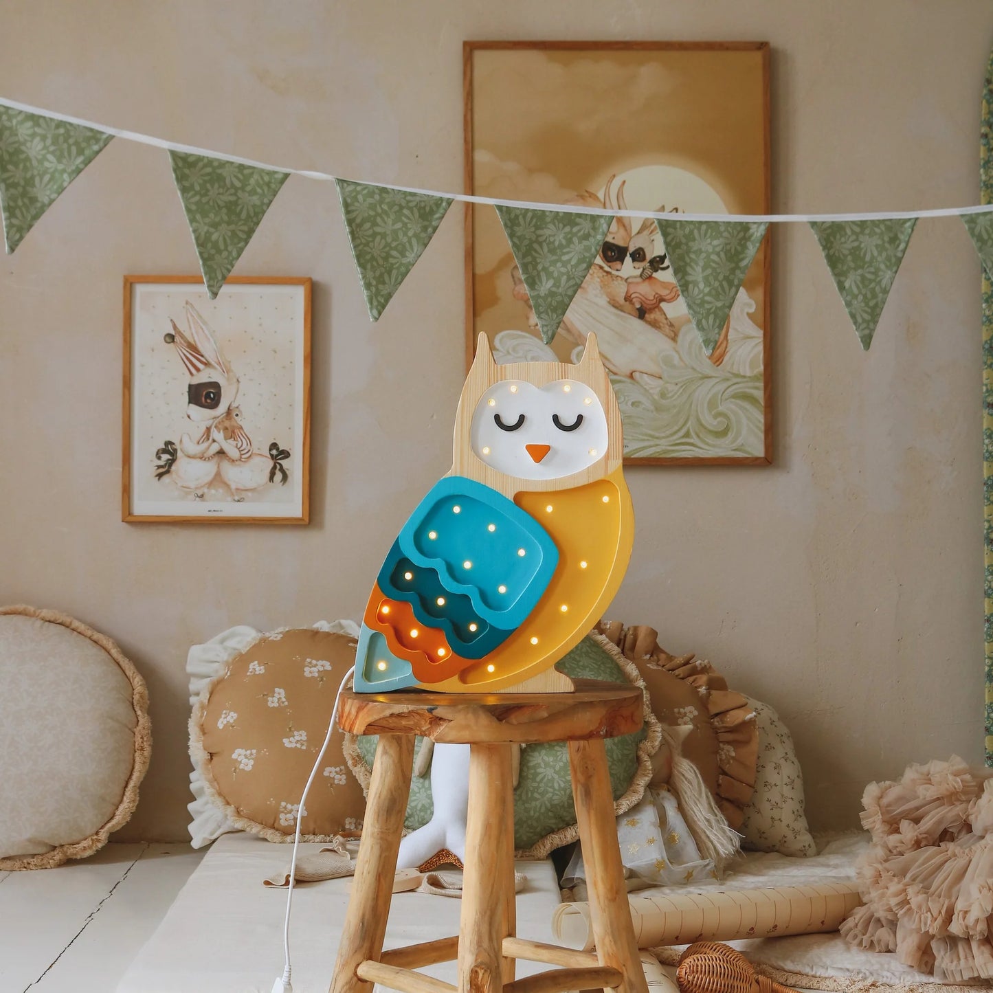 Little Lights Lamp Owl Mustard