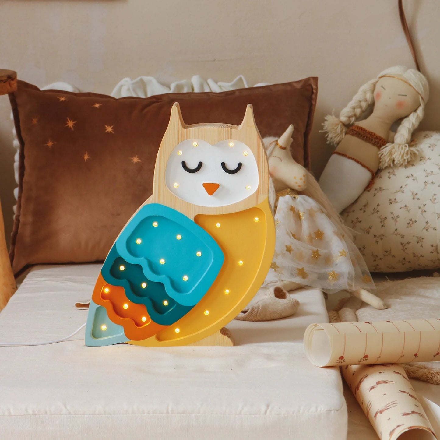 Little Lights Lamp Owl Mustard