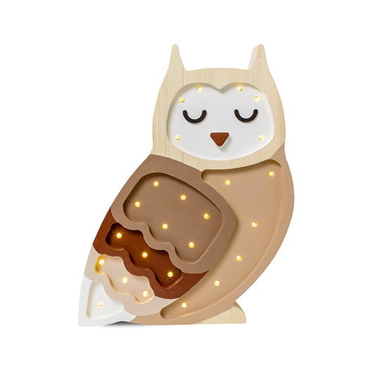 Little Lights Lamp Owl Ombre Brown