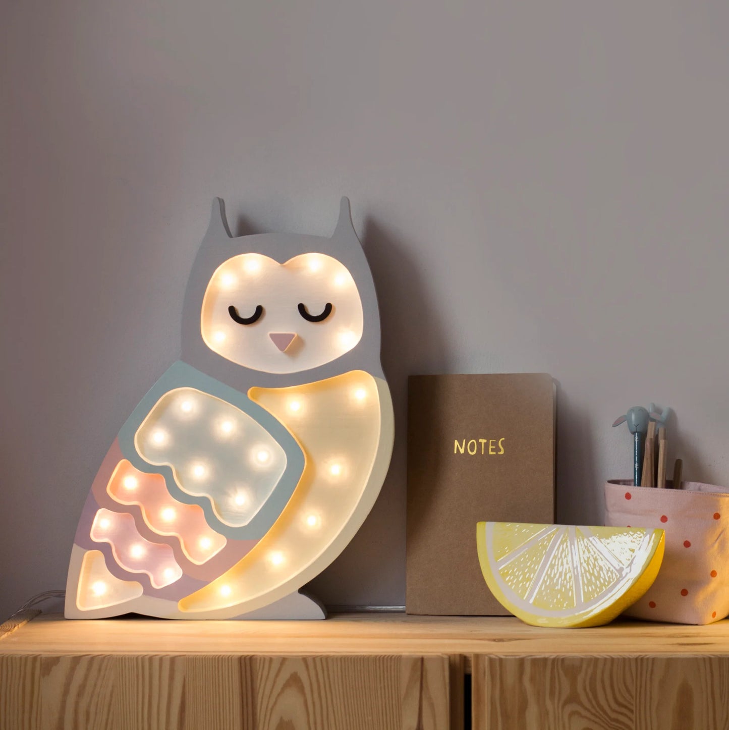 Little Lights Lamp Owl Pastel Rainbow