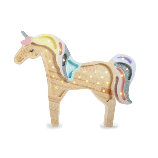 Little Lights Lamp Unicorn Rainbow Wood