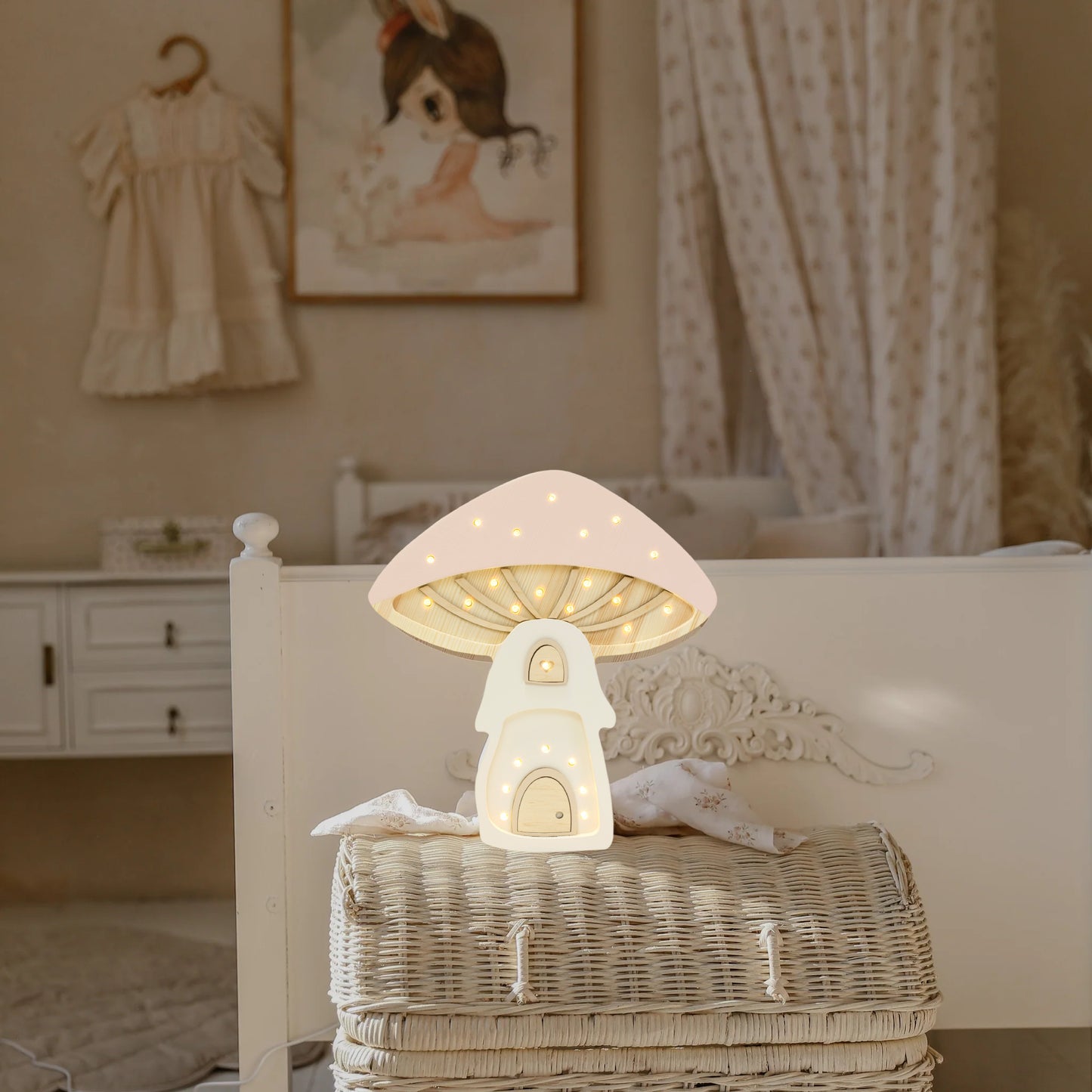 Little Lights Mushroom Lamp Marshmallow Pink