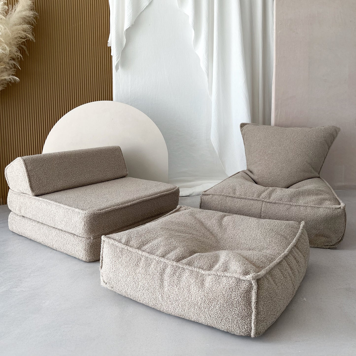 Bouclé Beanbag - Bouclé Beige