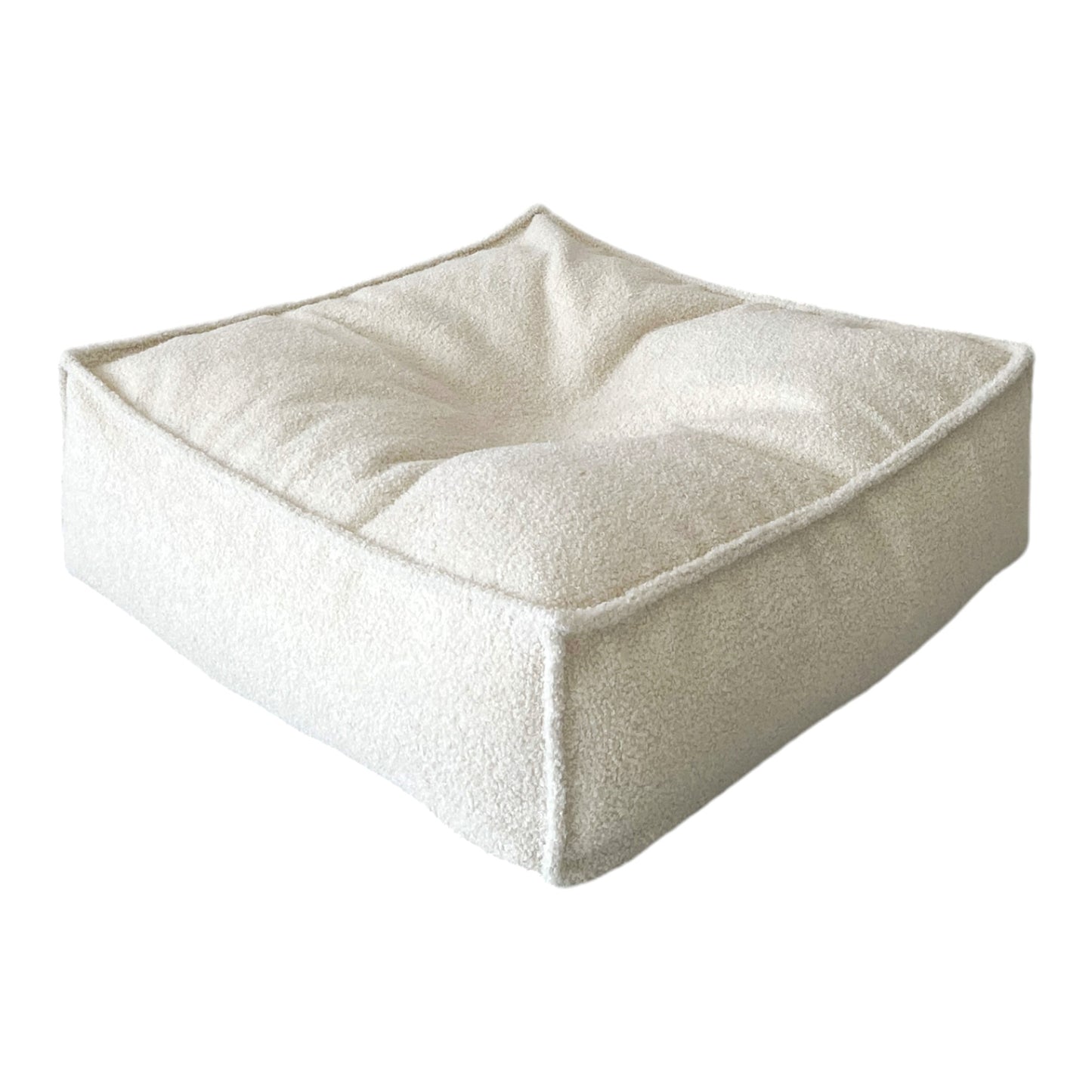 Bouclé Ottoman -square - Cream