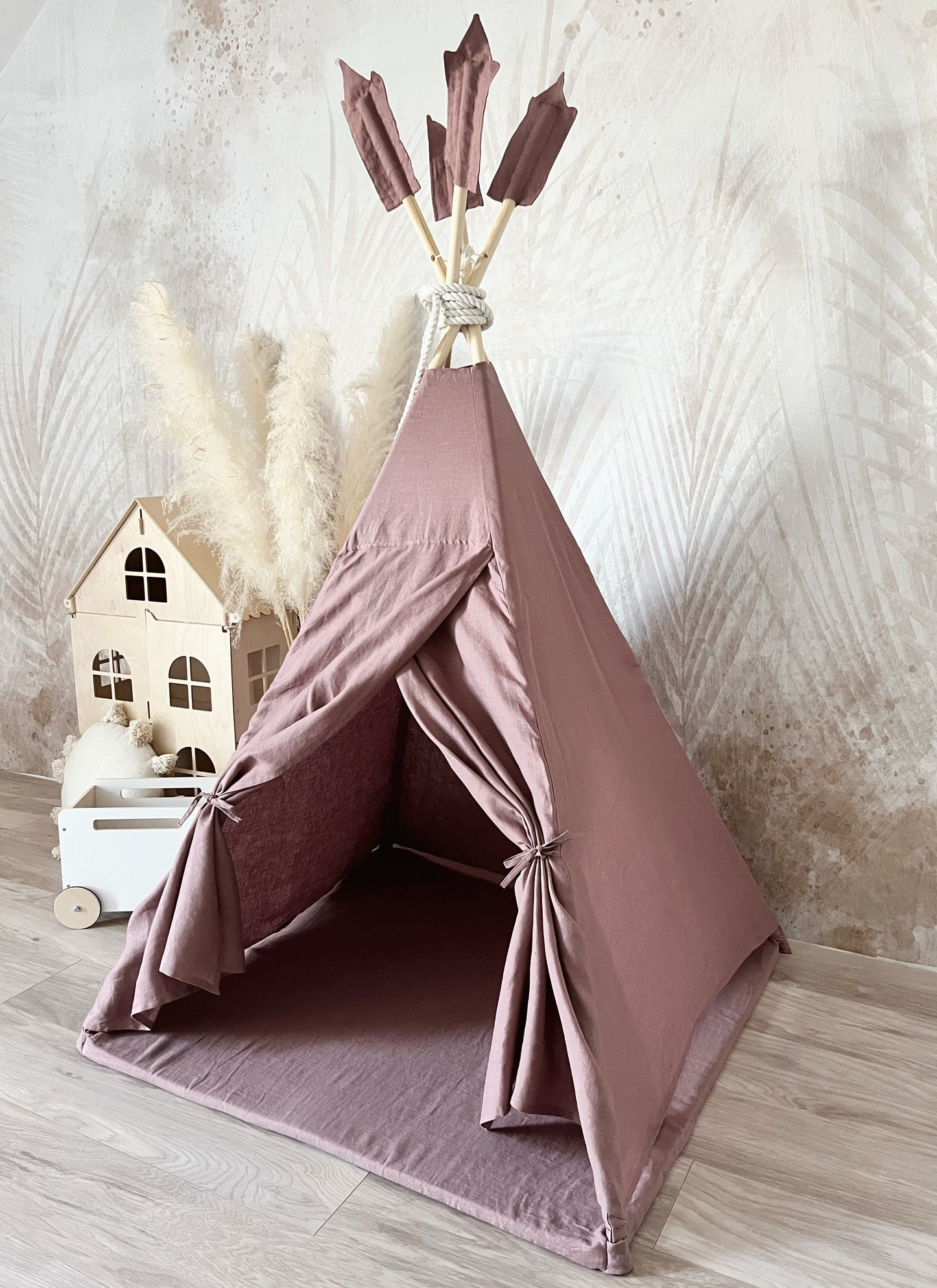 Teepee tent/ Tipi tent - Marsala Linnen