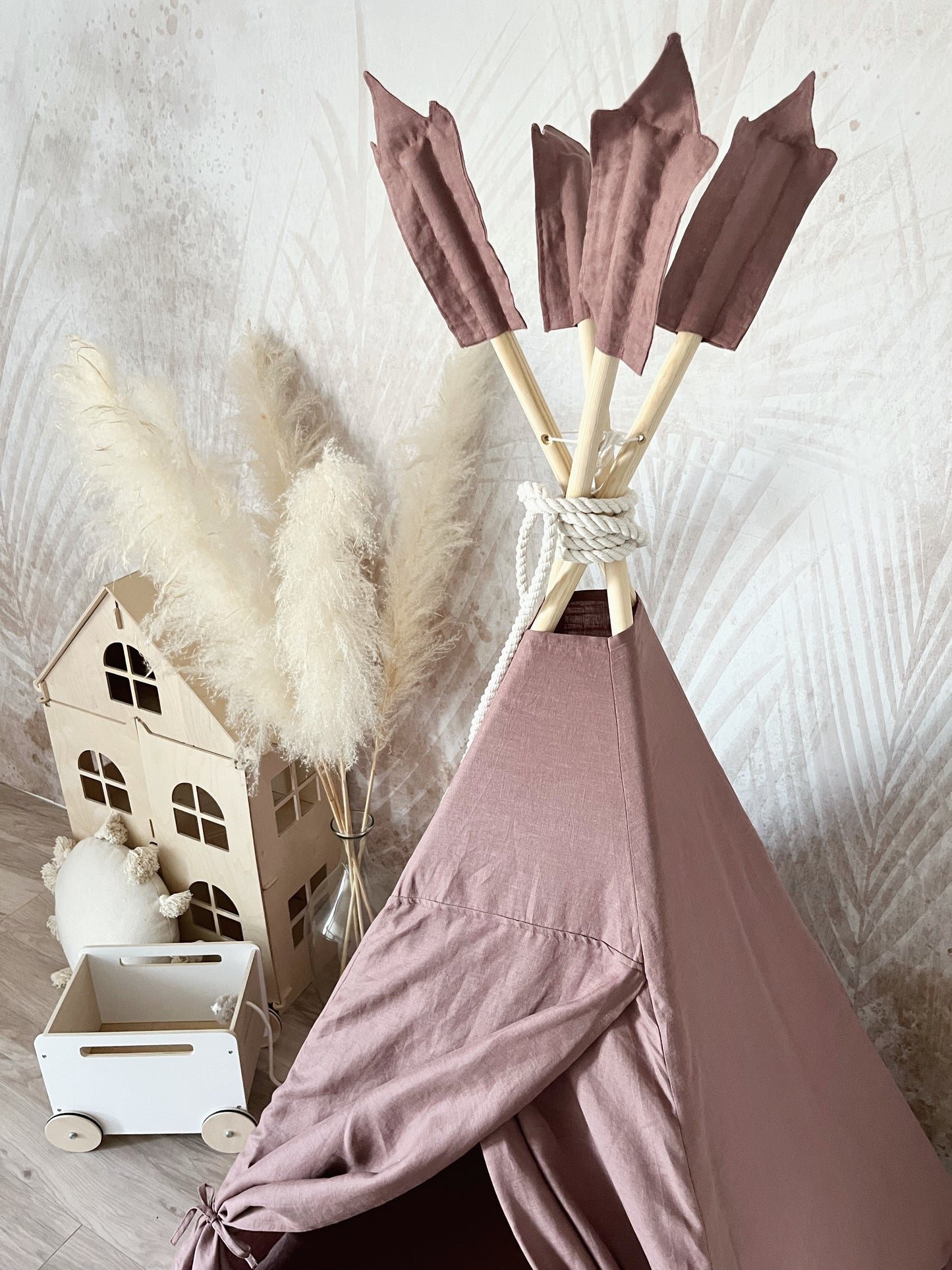 Teepee tent/ Tipi tent - Marsala Linnen