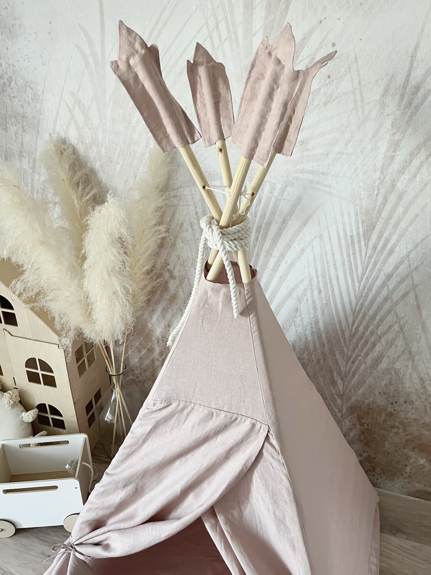 Teepee tent/ Tipi tent - Powder Pink Linnen