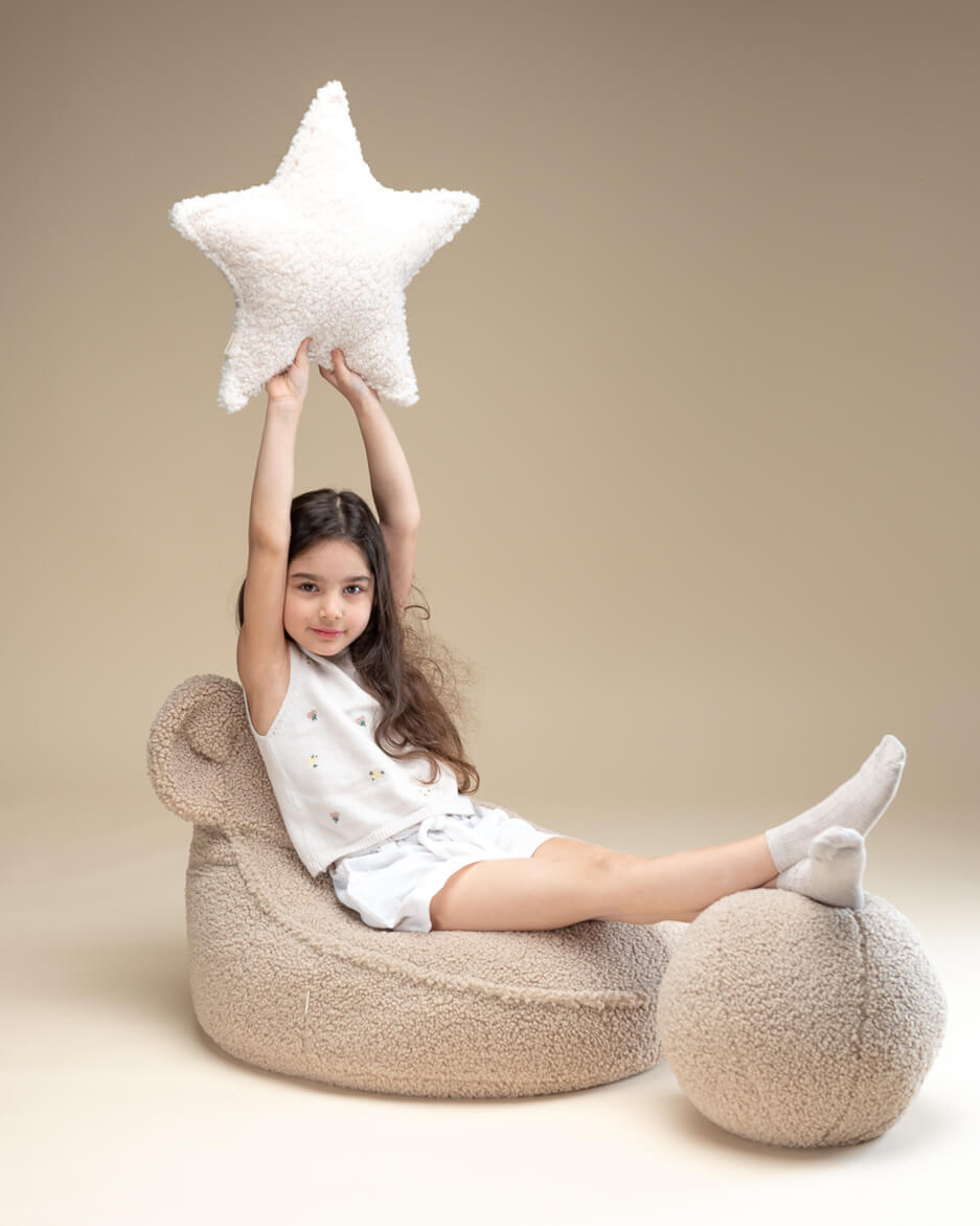 Wigiwama Cream White Star Cushion