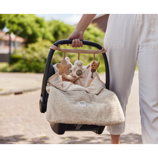 Jollein Voetenzak voor Autstoel Kinderwagen Boucle - Naturel - Uniquekidz