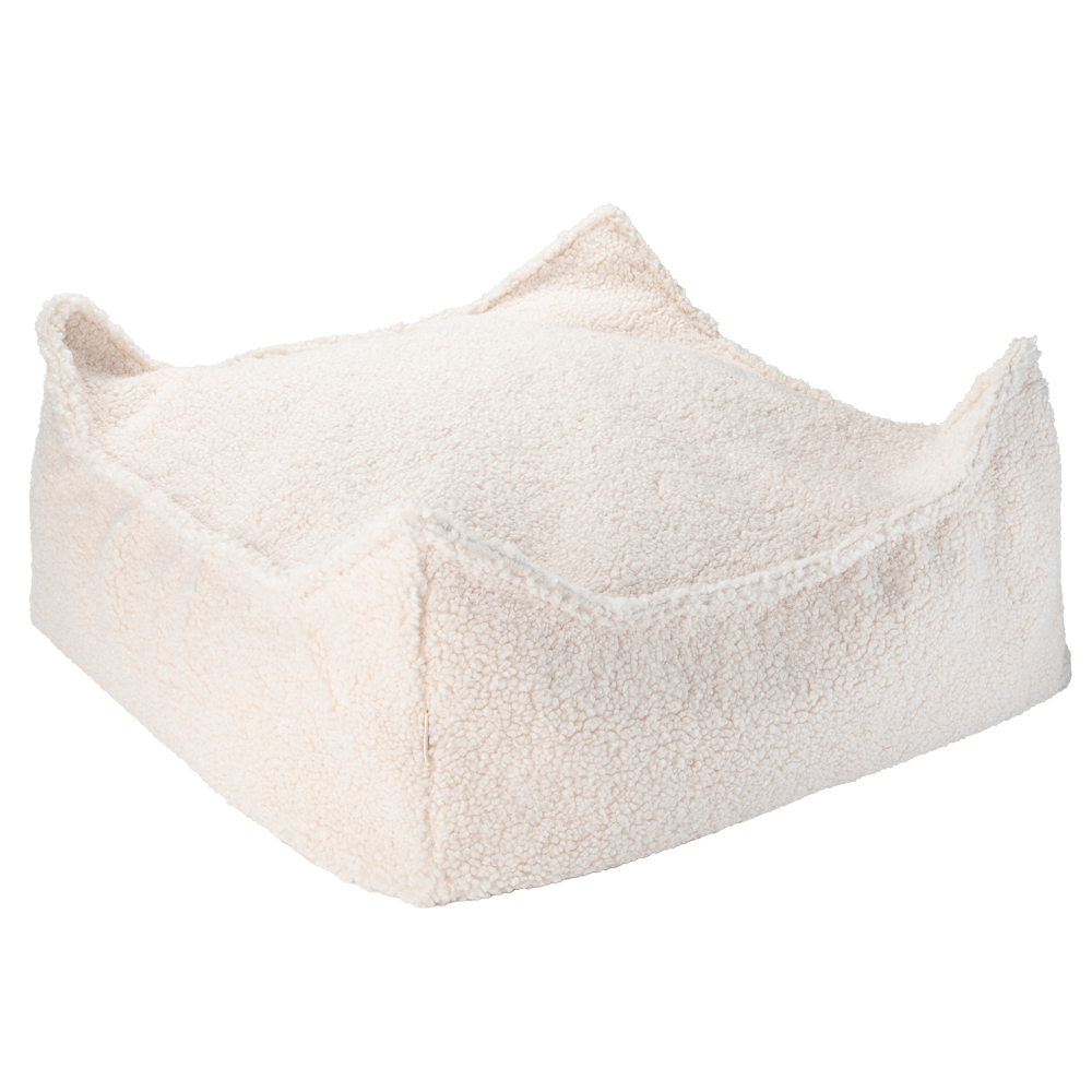 Wigiwama Cream White Square Ottoman