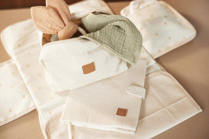 Verschoningsmat Met Opbergvakken Twill - Natural