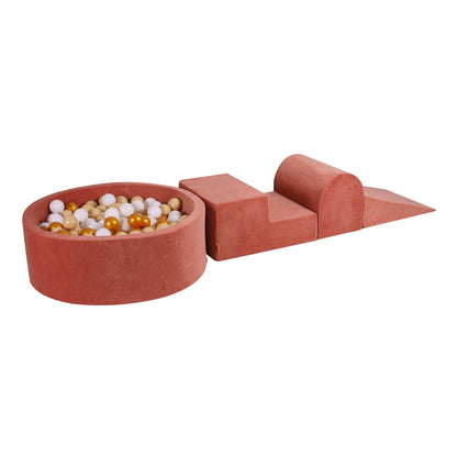 Jeu en mousse incl XL Ballbox 90x30-Rouge Marsala