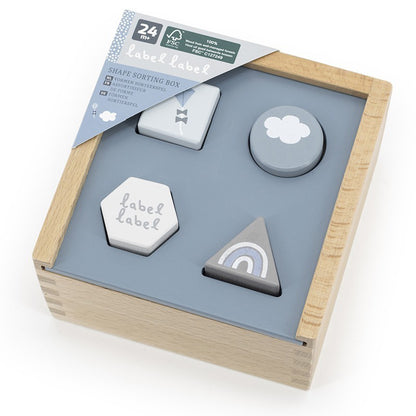 Label Label Vormenstoof Vierkant Blauw - Uniquekidz