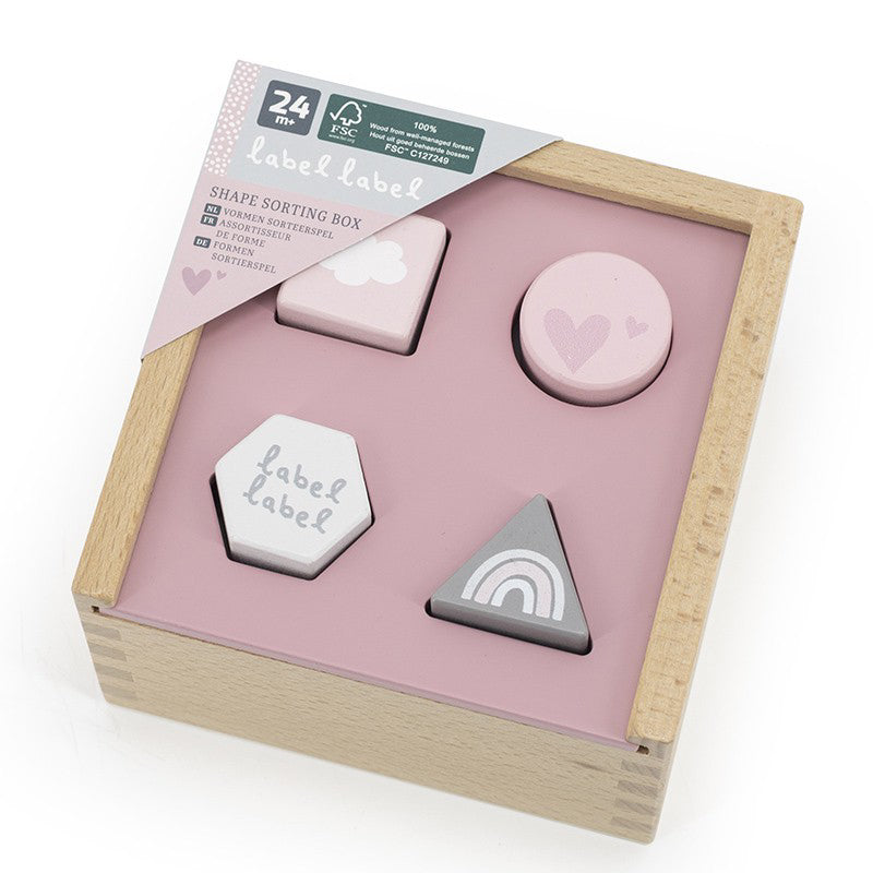 Label Label Vormenstoof Vierkant Roze - Uniquekidz